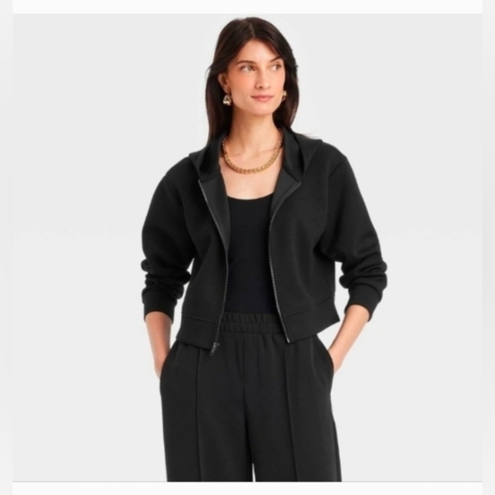 A New Day Women's Double Knit Full Zip Hoodie Sweatshirt